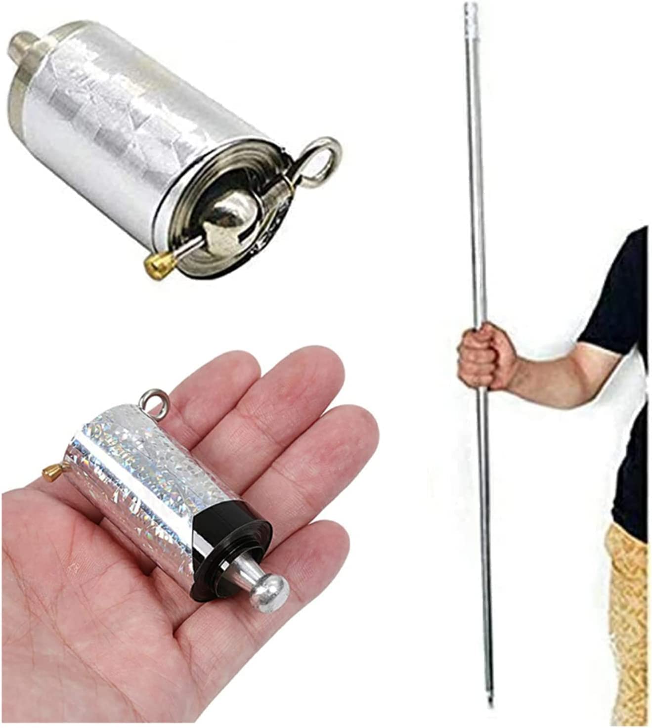 Magic Stick Silver Appearing Cane Metal Steel Professional Trick Prop Stretchable Extendable Stick Stress Relieve Magical Pocket Staff for Girls Boys Adult Magic Stick Silver Appearing Cane Metal Steel Professional Trick Prop Stretchable Extendable Stick Stress Relieve Magical Pocket Staff for Girls Boys Adult